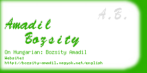 amadil bozsity business card